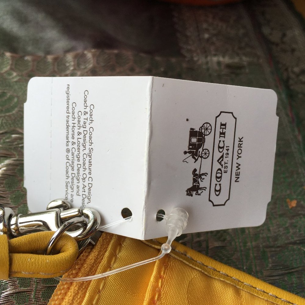 NWT Yellow Coach Zip Wristlet Wallet - Picture 7 of 8